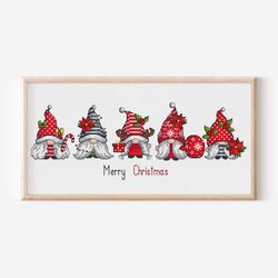 Christmas Cross Stitch Pattern PDF, Christmas Gnomes Needlepoint Pattern, Gnome Fairy Elf Pixie Winter Cute Funny Counte
