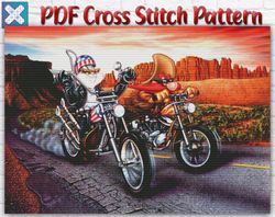 Looney Tunes Rider Cross Stitch Pattern / Cartoon Cross Stitch Pattern / Bugs Bunny PDF Cross Stitch Pattern / Instant