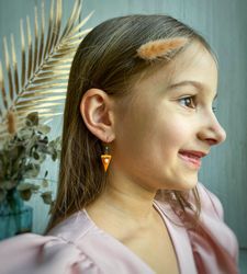 Pumpkin pie earrings are cute, funny trendy kids girly jewelry