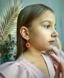 Apricot earrings are fruit weird funny funky trendy whimsical jewelry