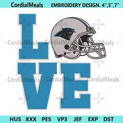 Love Helmet Carolina Panthers Embroidery Design Download File
