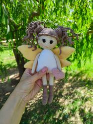 Fairy doll crochet pattern amigurumi doll with wings Eng PDF