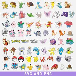 Pokemon Bundle Svg, Pokemon Friends Svg, Pokemon Character Svg, Pokemon Svg, Png Digitla File