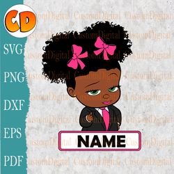 Afro Baby Girl Boss Personalized, Personalized Birthday Banner Svg, Layered Cricut ,Birthday Personalized, Logo Baby