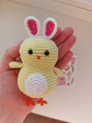 Crochet Easter chick, crochet animal toy, stuffed animal, Easter gift