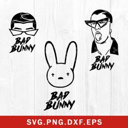 Bundle Bad Bunny Svg, Bad Bunny Svg, Bunny Rapper Svg, Png Dxf Eps File