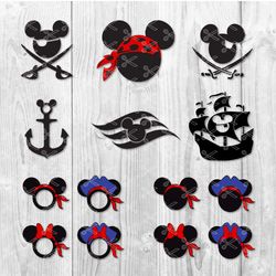 Mickey and Minnie Pirate Bundle Svg, Mickey and Minnie Pirate  Svg, Disney Halloween Svg, Png Dxf Eps file