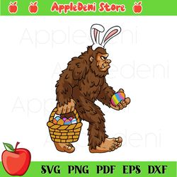 Easter Bigfoot With Egg Basket Svg, Easter Svg, Bunny Svg, Cute Bunny Face Svg