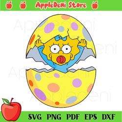 The Simpsons Maggie Easter Egg Svg, Easter Svg, Bunny Svg, Cute Bunny Face Svg
