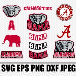 Alabama Crimson Tide SVG PNG JPEG  DXF Digital Cut Vector Files for Silhouette Studio Cricut Design