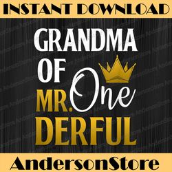 Grandma Of Mr Onederful 1st Birthday Mother's Day Happy Mother's Day PNG Sublimation Design