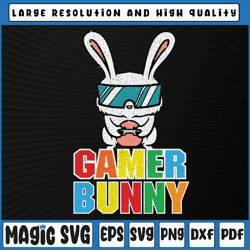 Gamer Bunny Svg, Cute Easter Video Game Svg, Gaming Boys Kids svg, Easter, Sublimation Download
