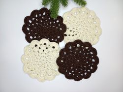 Crochet coasters for coffee table decor Crochet napkins Placemat Home decor Table decoration