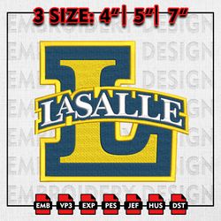 La Salle Explorers Embroidery files, NCAA D1 teams Embroidery Designs, La Salle, Machine Embroidery Pattern