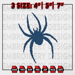 Richmond Spiders Embroidery files, NCAA D1 teams Embroidery Designs, NCAA Spiders, Machine Embroidery Pattern