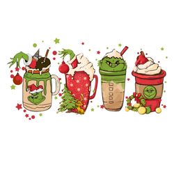 Grinch Face Christmas Coffee Png, Christmas Coffee Png