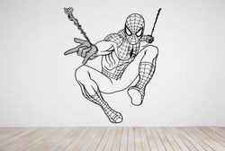 Spiderman Sticker, Super Hero, Comic Stars, Wall Sticker Vinyl Decal Mural Art Decor