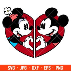 Vintage Valentine Mickey & Minnie Svg, Love Svg, Valentines Day Svg, Disney Svg, Cricut, Silhouette Vector Cut File