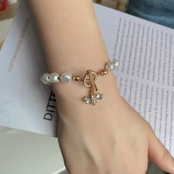 Classic Fashion Natural Stone Pearl Pendant Bracelet For Woman Exquisite New Lucky Cuff Bracelet Anniversary Gift Luxury