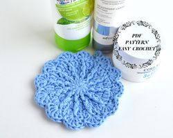 Crochet face scrubbies pattern, Reusable cotton rounds pdf, Easy crochet pattern, Reusable face wipes pattern