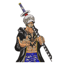 Trafalgar D. Water Law Embroidery Design Anime One Piece Design Download Machine Embroidery Pattern