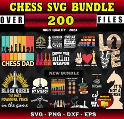200 CHESS SVG BUNDLE - SVG, PNG, DXF, EPS, PDF Files For Print And Cricut