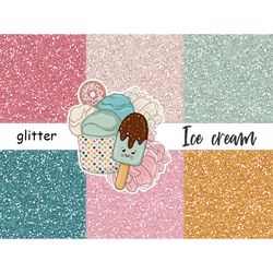 Ice Cream Glitter | Pink Sparkle Background