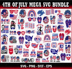200 4TH  OF  JULY  SVG  BUNDLE - SVG, PNG, DXF, EPS Files For Print And Cricut