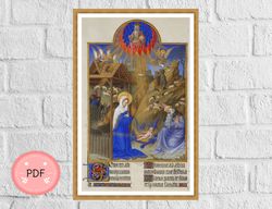 Cross Stitch Pattern,The Nativity,Pdf,Instant Download,Holy Family, Religious,Christian Icon,Nativity of Jesus