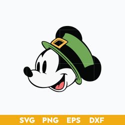 Mickey Head St Patricks Day Svg,  Disney St Patrick Day Png, Mickey Mouse Svg, Disney Svg, Png Dxf Eps File