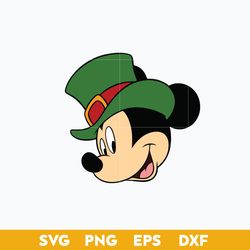 St Patricks Day Mickey Leprechaun Hat Svg, Lucky Mickey Png, Mickey Mouse Svg, Disney Svg, Png Dxf Eps File