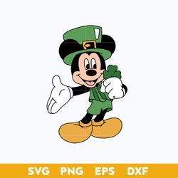Mickey St Patrick's Day Svg, Mickey Leprechaunt Svg, Mickey Shamrock Svg, Disney Svg, Png Dxf Eps File