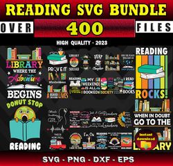 400 READING SVG Bundle - SVG, PNG, DXF, EPS Files For Print And Cricut