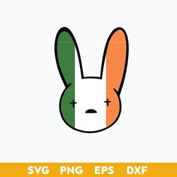 Bunny Head Patrick's Day Svg, Bad Bunny Lucky Svg, St Patrick's Day Svg, Png Dxf Eps File
