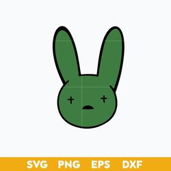 Rabbit Face Patrick's Day Svg, Bad Bunny Lucky Svg, St Patrick's Day Svg, Png Dxf Eps File