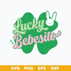 Lucky Bebesito Bunny Patrick's Day Svg, Bad Bunny Lucky Svg, St Patrick's Day Svg, Png Dxf Eps File