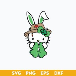 Hello Kitty Bad Bunny St Patrick Day Svg, Bad Bunny Lucky Svg, Kitty Cat Lucky Svg, Png Dxf Eps File