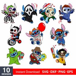 Layered Horror Movie Stitch Svg Bundle, Instant Download, Bundle For Cricut, Silhouette Vector SVG PNG DXF Cut File