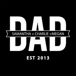 Dad samantha charlie megan est 2013 svg, fathers day svg, happy fathers day, father gift svg, daddy svg, daddy gift, dad