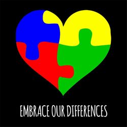 Embrace Our Differences Svg, Autism Svg, Awareness Day Svg, Colored Heart Svg, Heart Puzzleb Svg, Autism Puzzle Svg, Aut