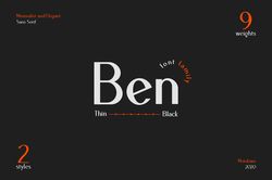 Ben – Elegant Font Family Trending Fonts - Digital Font