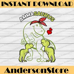 Ammasaurus Amma 2 Kids Dinosaur Mother's Day Happy Mother's Day PNG Sublimation Design
