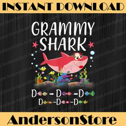 Grammy Shark, Funny Mother's Day Floral Happy Mother's Day PNG Sublimation Design
