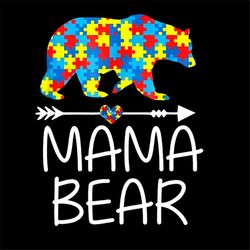 Mama Bear Autism Svg, Autism Svg, Mama Svg, Colored Puzzle Svg, Mama Bear Svg, Awareness Day Svg, Autism Puzzle Svg, Aut