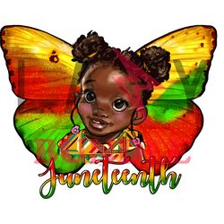 Juneteenth Butterfly Black Girl Png, Juneteenth Png, African American Png, Black History Png File Cut Digital Download