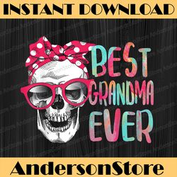 Best Grandma Ever Skull Pink Bow Tie Mother's Day Happy Mother's Day PNG Sublimation Design
