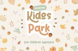 Kidos Park Fun Children Typeface Trending Fonts - Digital Font
