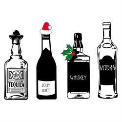 Vodka Jolly Juice Svg, Drinking Svg, Santa Hat Svg, Tequila Svg, Jolly Juice Svg, Whiskey Svg, Vodka Svg, Christmas Svg,