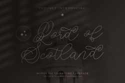 Lord of Scotland Monoline Signature Trending Fonts - Digital Font