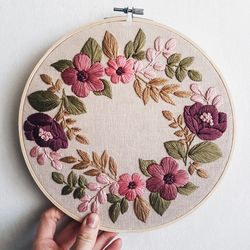 amelia floral hand embroidery pdf pattern floral wreath embroidery pattern
